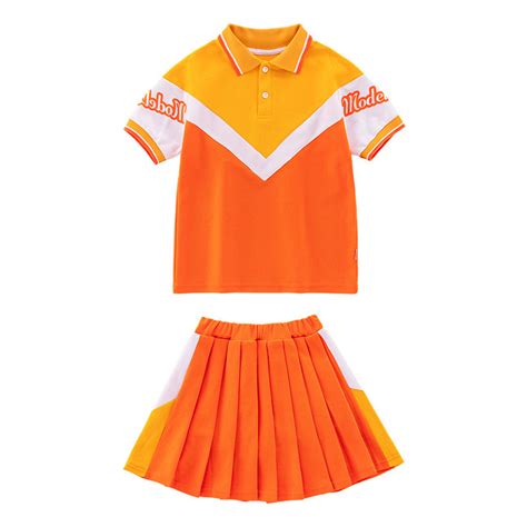 Orange Student Summer Short Sleeved British College Wind Children′s