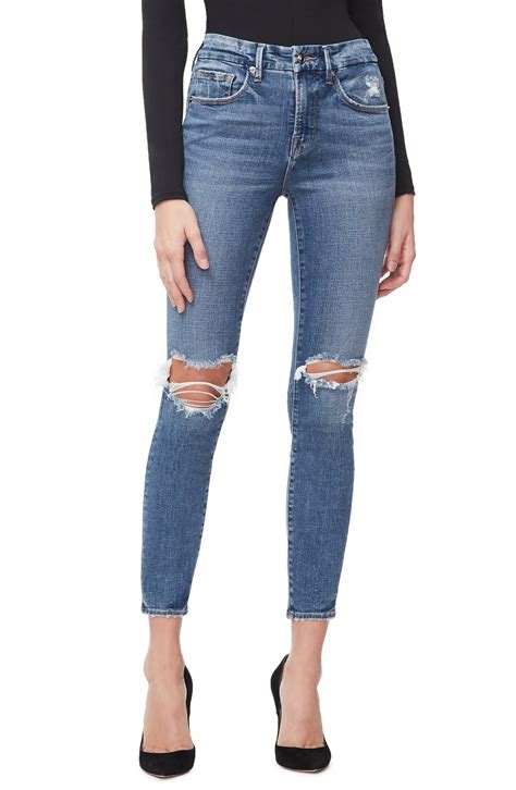 Womens Good American Good Legs High Waist Crop Skinny Jeans Size 14