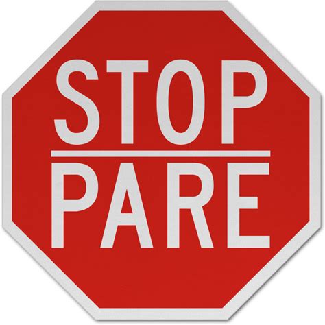 Bilingual Stop Pare Sign Get 10 Off Now
