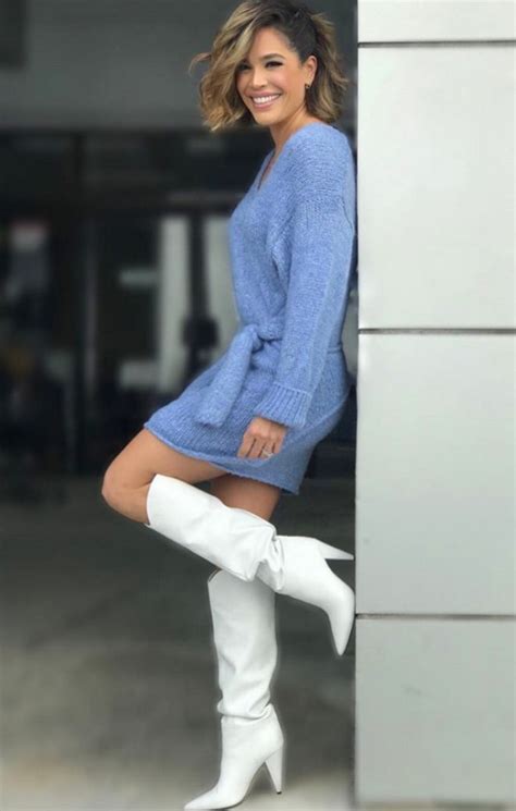Stunning White Leather Boots Karla Martinez Shines