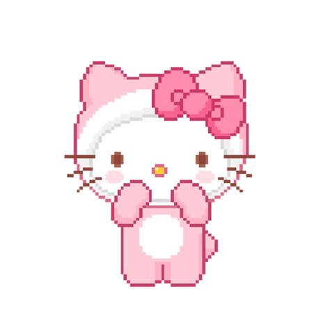 Kawaii Pink Pixel Hellokitty Kitty Sticker By Timjohansson