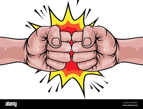 Fist Bump Punch Fists Boxing Cartoon Explosion Stock Vector Image Art
