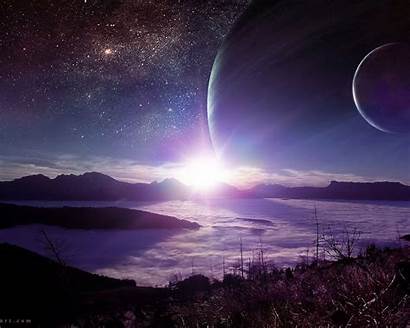 Alien Flash Planet Landscape Shine Background Standard
