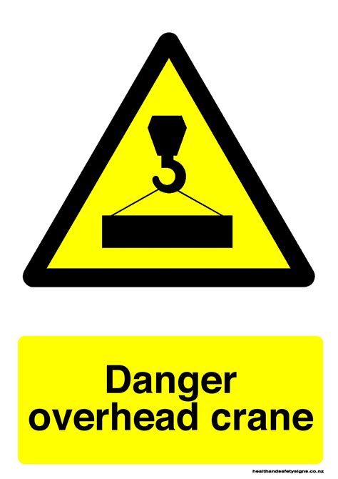 Danger overhead crane warning sign - Health and Safety Signs