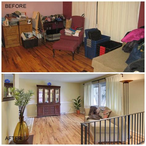 Occupied Home Staging Project Before And After The Open Space Is Part