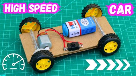 How To Make A High Speed Dc Motor Car At Home Diy Powerful Electric Toy Car Science Project