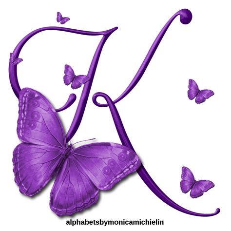 Monica Michielin Alphabets Purple Butterfly Classic Font Alphabet Png