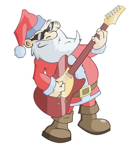 Santa Claus Is Playing The Guitar Stock Vector Illustration Of Suit