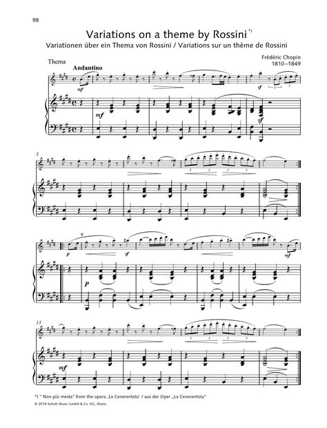 Variations On A Theme By Rossini Sheet Music Frédéric Chopin