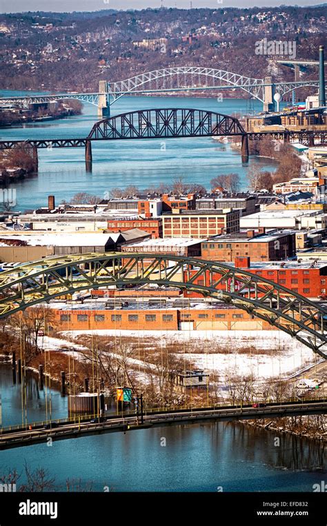 Pictured From Front To Back Are Pittsburghs West End Bridge The Ohio
