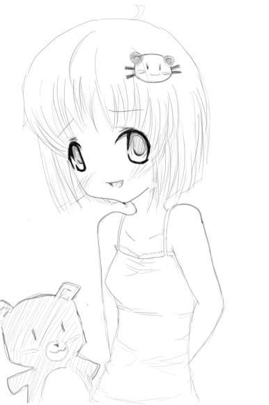Anime Girl Sketch By Kimsha235 On Deviantart