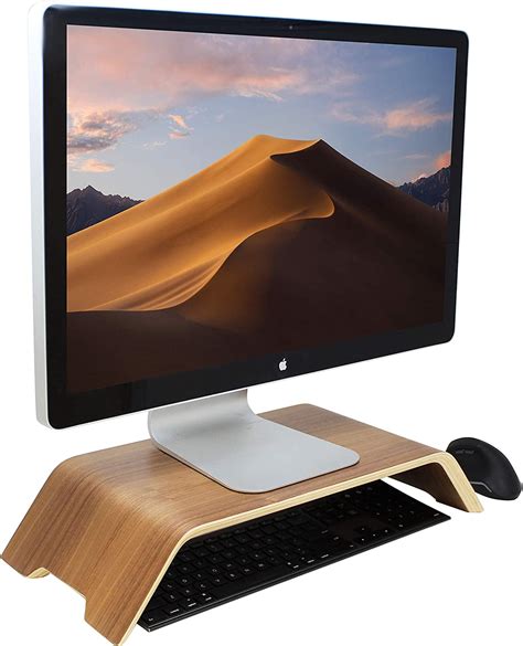 Humancentric Wood Monitor Stand And Computer Riser For Desk Oak