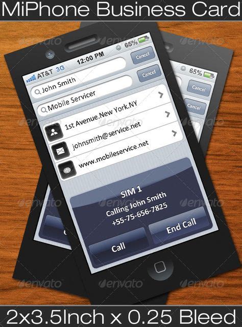 Standard business card size in inches is 3.5 x 2 or 1050 x 600 pixels. MiPhone Business Card (With images) | Business card ...