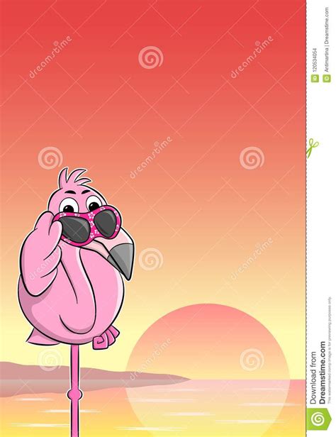 Cartoon Flamingo With Sunglasses Stock Vector