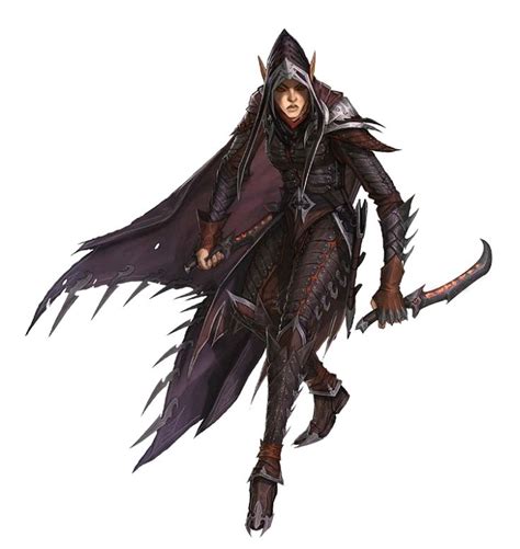 Female Elf Rogue Assassin Pathfinder Pfrpg Dnd Dandd D20 Fantasy Character Portraits Female