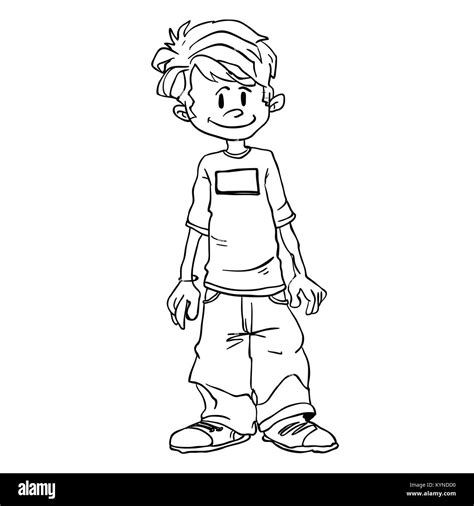 Cartoon Teen Boy Black And White Stock Photos And Images Alamy