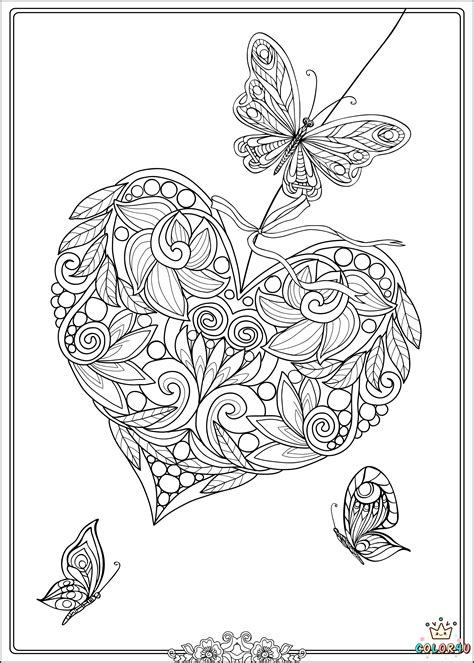 If you're looking for valentines coloring. Heart butterfly coloring page sheet | Heart coloring pages ...