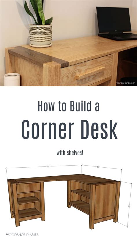 Build Your Own Diy L Shaped Corner Desk With Shelves And Two Tone