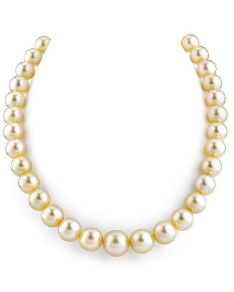 10 12mm Champagne Golden South Sea Pearl Necklace AAA Quality South