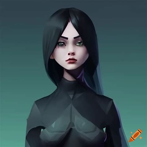 Beautifull Fierce Woman With Long Black Hair Wearing A Stealth Uniform