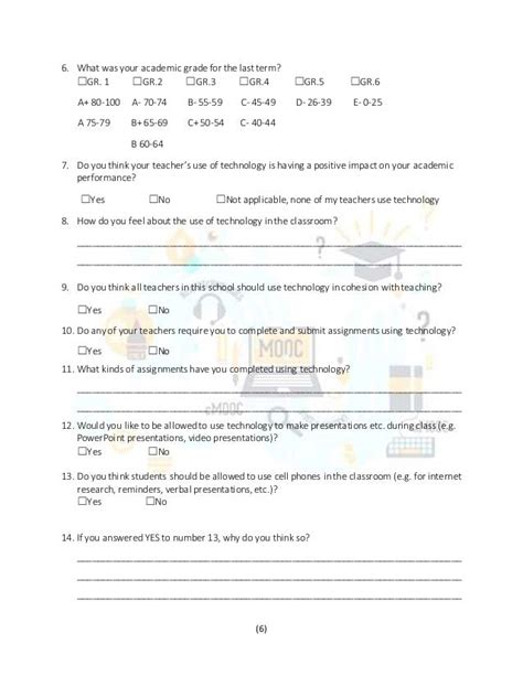 Social Studies Sba Questionnaire Sample