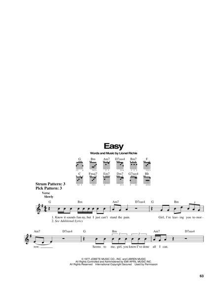 Easy By The Commodores Digital Sheet Music For Score Download And Print Hx1241338 Sheet