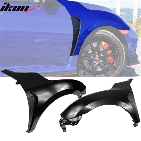 compatible with 16 20 honda civic type r style steel front fender flares trim w insert