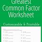 Factor Gcf Worksheet