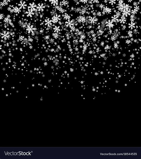 Falling Snowflakes On Black Background Royalty Free Vector
