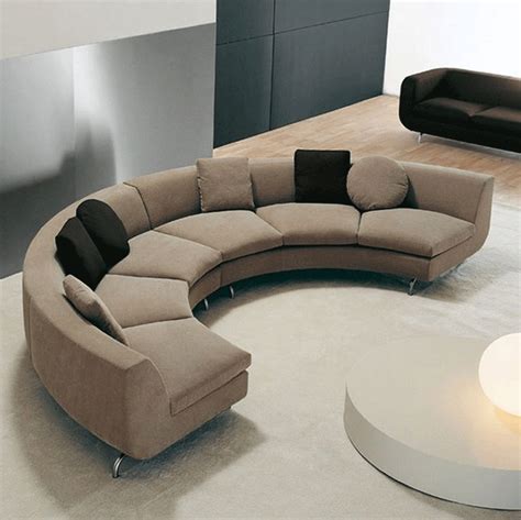 Its innovative accordion design allows it to easily expand from a small console table to a large dining table that can seat a party of twelve. Small Round Sectional Sofa Half Round Curved Modern Brown Color | Round sofa, Corner sofa design ...