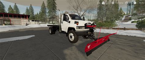 Fs19 Gmc Topkick Flatbed Plow Truck V20 Farming Simulator 19