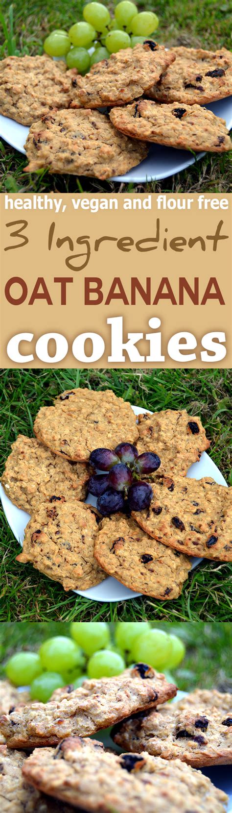 3 Ingredient Raisin Banana Oat Biscuits Healthy Easy Cookies