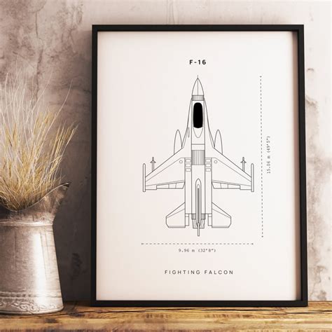 F Blueprint Poster Fighter Jet Wall Art Digital Download Etsy