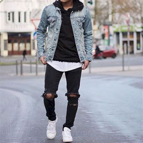 55 Cool Skinny Ripped Jeans For Men That Must You Have Mens Outfits Black Ripped Jeans