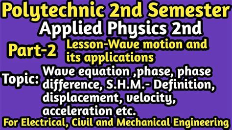 The flash of an explosion is seen well before its sound is heard, implying both that sound travels at a finite speed. Up Polytechnic 2nd Semester Physics (wave equation ...