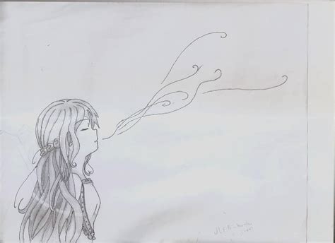 Anime Girl Side View Breathing Not Colored By Ineedpractice On