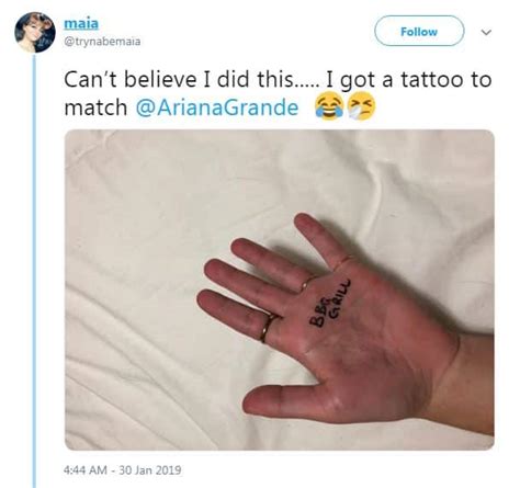 In early 2019, ariana showed off a painful hand tattoo of. Ariana Grande gets grilled online for tattoo mistake | Article | Kids News