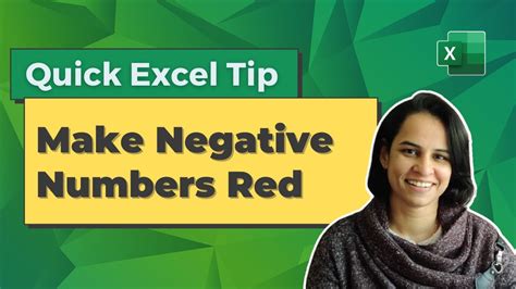 Make Negative Numbers Red Quick Excel Tips Youtube