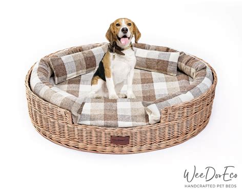 Wicker Dog Bed Dog Furniture Puppy Bed Pet Basket Etsy Wicker Dog