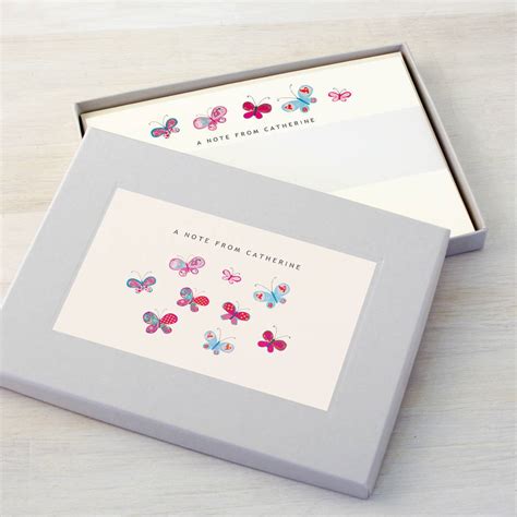 Personalised Butterflies Writing Set By Made By Ellis