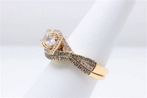 $1,199 levian 14k rose gold chocolate quartz white round diamond ring band 5.5. Le Vian Chocolate Vanilla Cushion Diamond Engagement Ring 14k Rose Gold 1.83 TCW For Sale at 1stdibs
