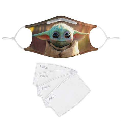 The Child Baby Yoda Face Mask Loop Cut Respirator Mask Filters Pm2