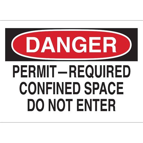 Brady Part DANGER Permit Required Confined Space Do Not Enter Sign BradyID Com