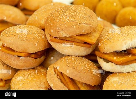 Sandwich With Panelle Typical Sicily Street Food Stock Photo Alamy