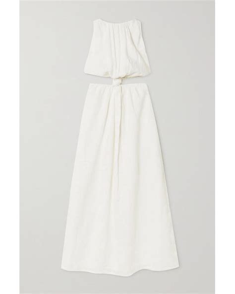 Faithfull The Brand Zeta Cutout Linen Midi Dress In White Lyst