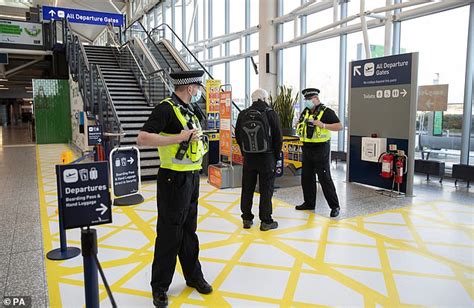 Covid Uk Police Check Journeys Are Essential At Bristol Airport