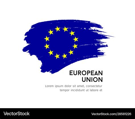 Flag European Union Eu Brush Stroke Royalty Free Vector