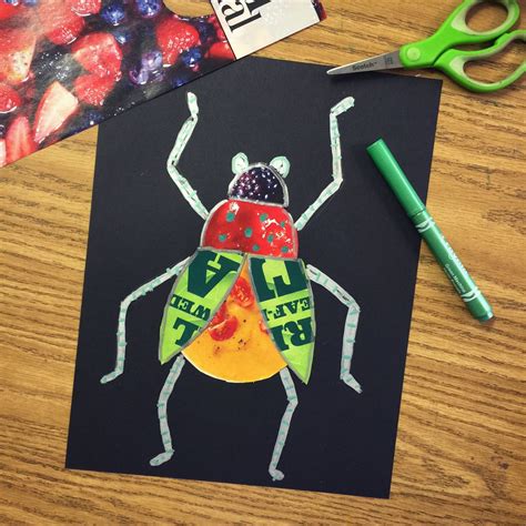 Bug Collage Project Elementary Art Projects Magazine Collage