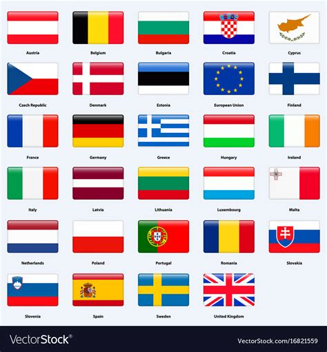 All Flags Of The Countries European Union Vector Image