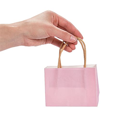 Mini Light Pink Kraft Paper T Bags Party Supplies 12 Pieces Ebay